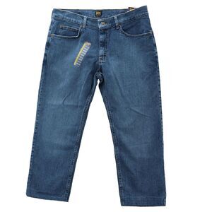 Lee Regular Fit Jeans Men's 42x29 Blue Straight Leg Stretch Patriot Wash Denim